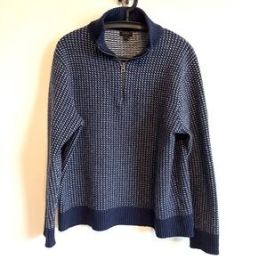 J Crew 1/4 Zip Pullover Sweater Mens Large Merino Wool Preppy Modern Classic